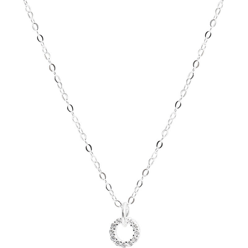 Full Diamond Ring Pendant Necklace Ins Tide Niche Design Simple Cold Style