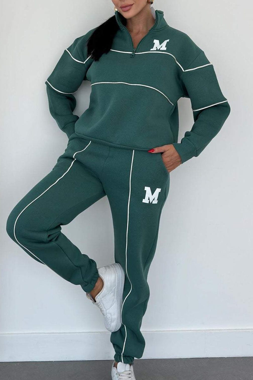 Women's Sweater Letter Long Sleeve Sports Suit