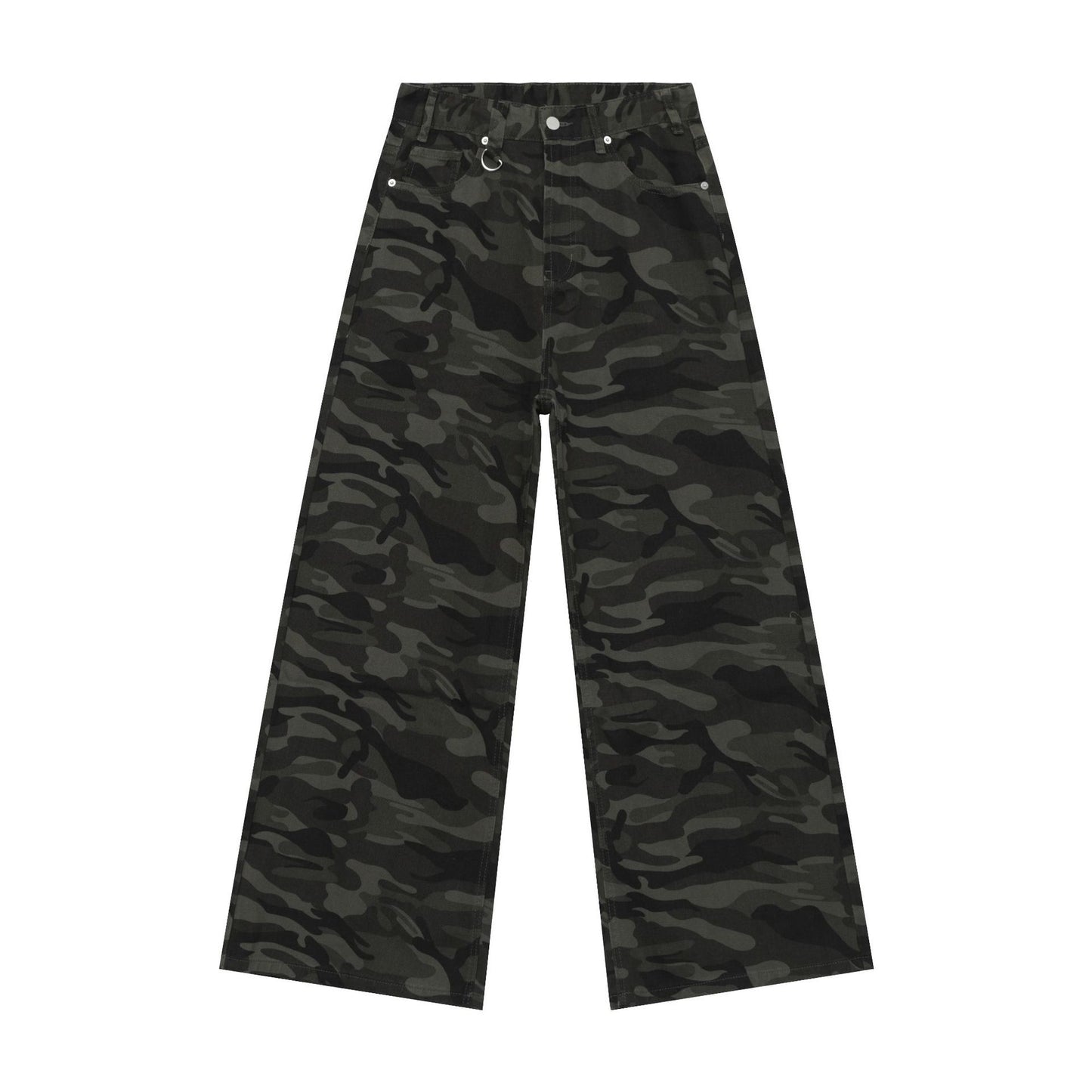 American Retro High Street Camouflage Straight Wide Leg Jeans