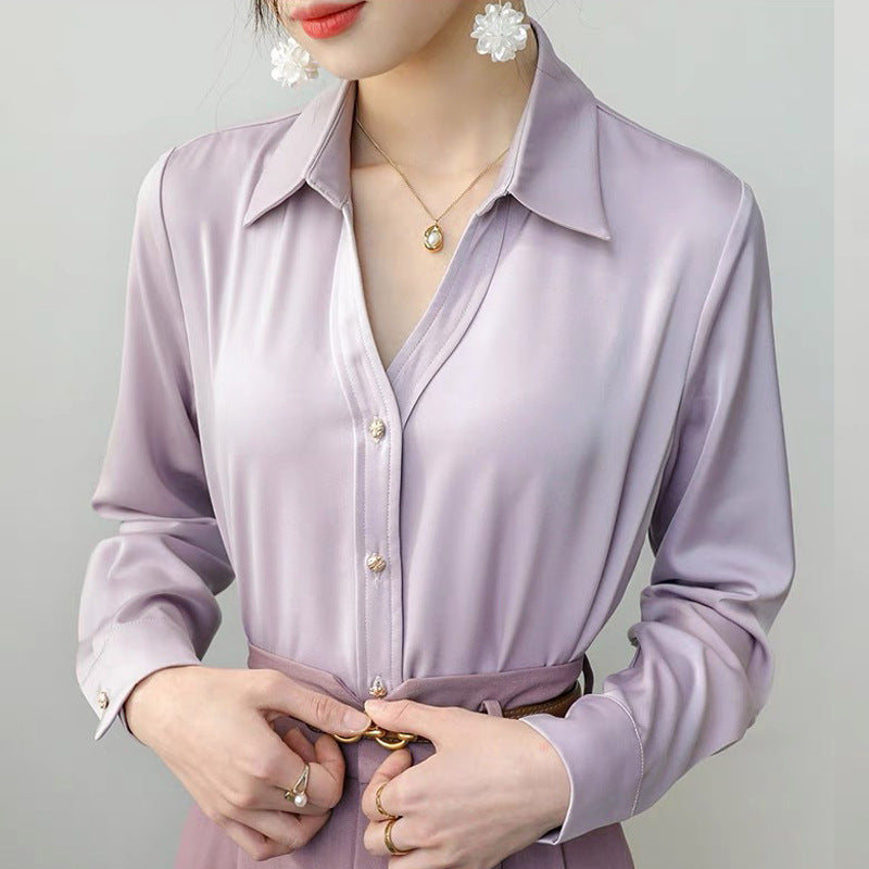 Long-sleeved Purple New Inner Wear French Top