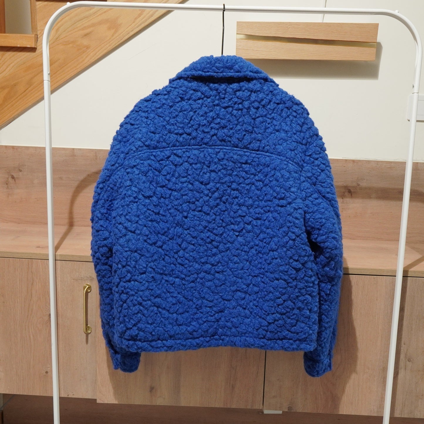 Men's Klein Blue Loose Version Imitation Lamb Wool Fleece Jacket