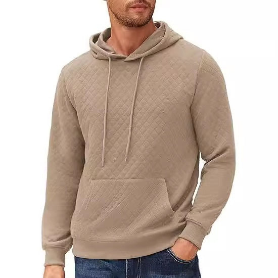 Men's Hooded Long-sleeved Sweater Quilted