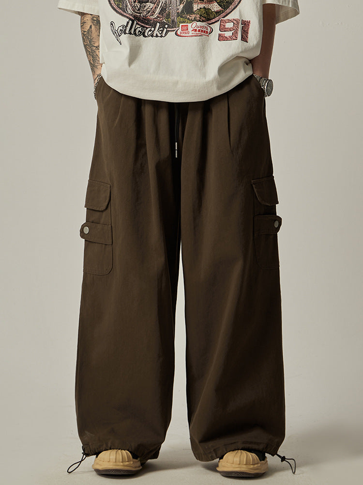 Men's Trendy Design All-match Loose Straight Wide-leg Pants