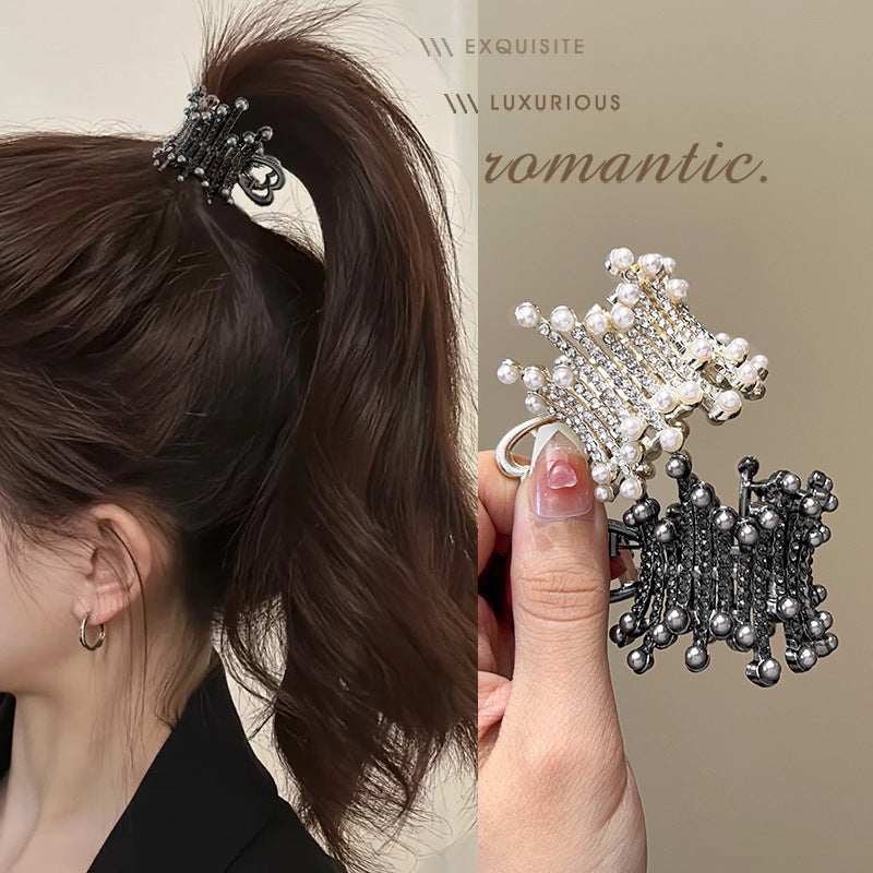 Fountain-style High Ponytail Small Jaw Clip Anti-collapse Fixed Gadget Hollow Metal