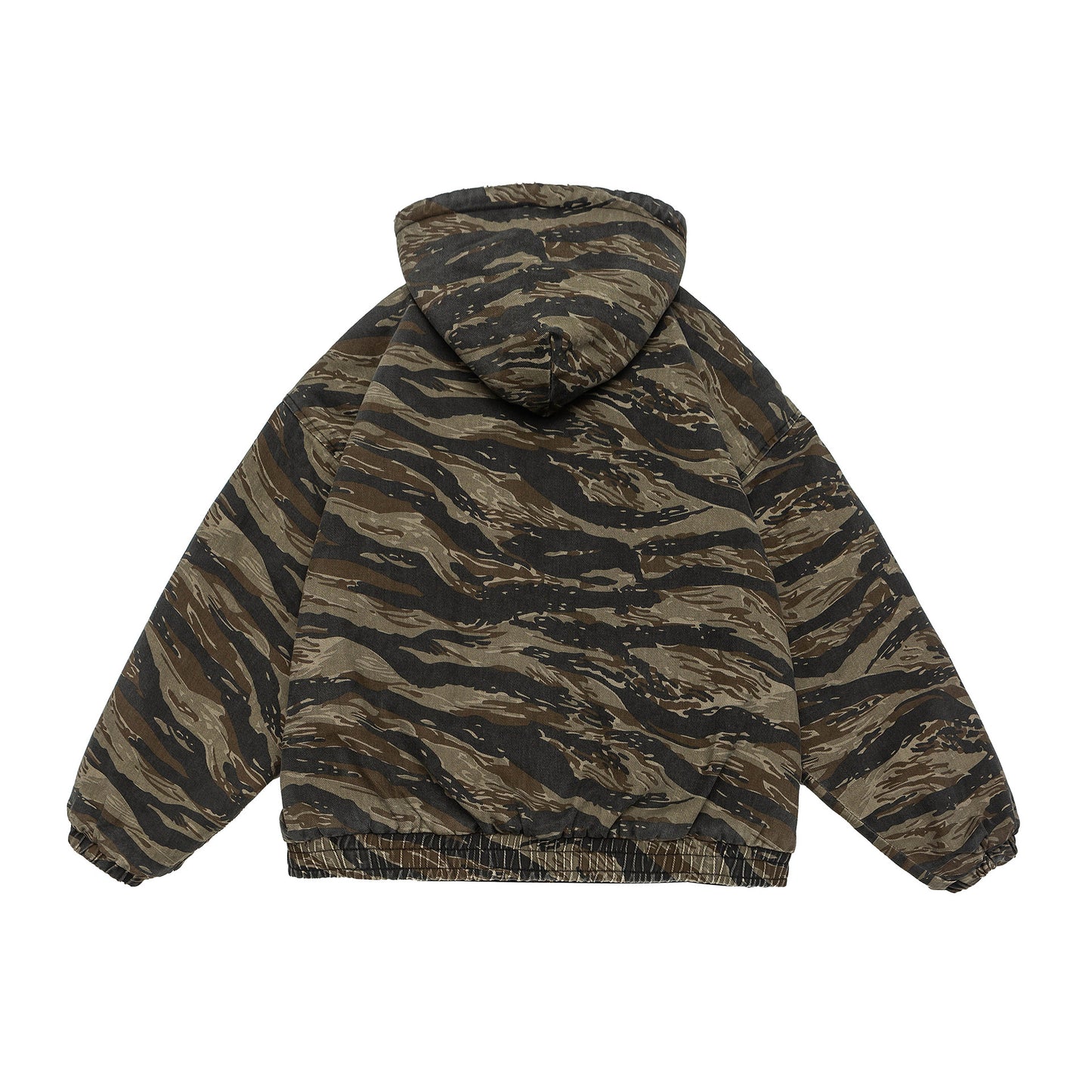 Winter New Camouflage Lamb Fur Lining Hooded Cotton Jacket Men