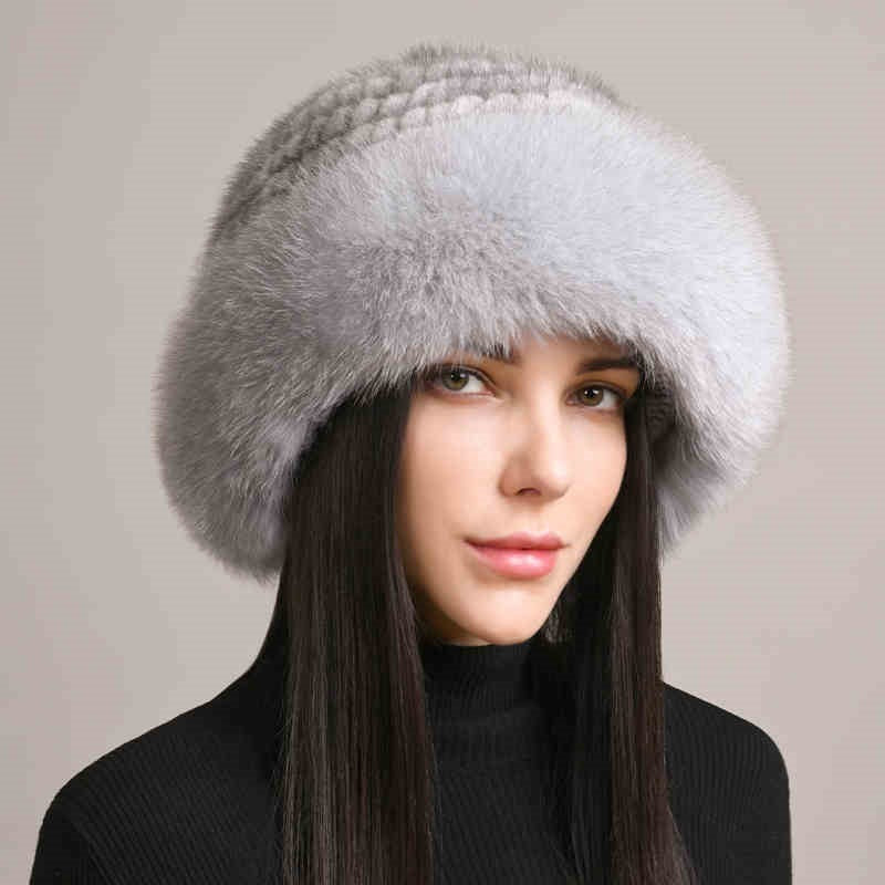 Mink Hair Hat Lady Braided Fur Winter Winter