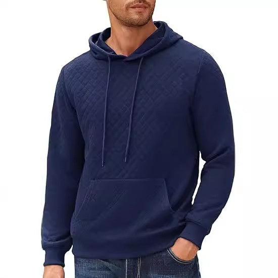 Men's Hooded Long-sleeved Sweater Quilted