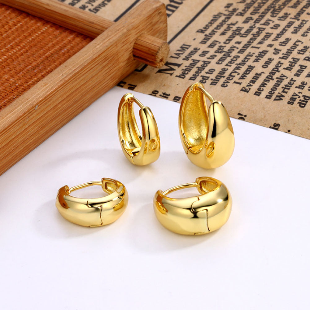 Exaggerated And Personalized Gold Earrings Simple Vintage Circle Earrings Suit 3 Pieces