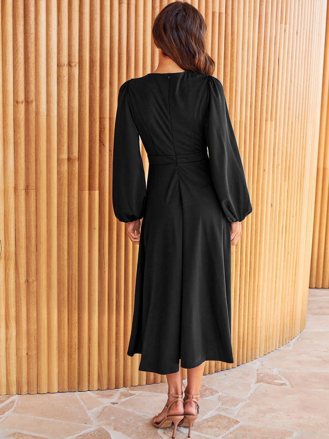 Autumn And Winter Solid Color Dress Women