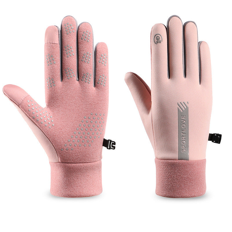 Winter Windproof And Cold Resistant Velvet Warm Touch Screen Anti Slip Gloves