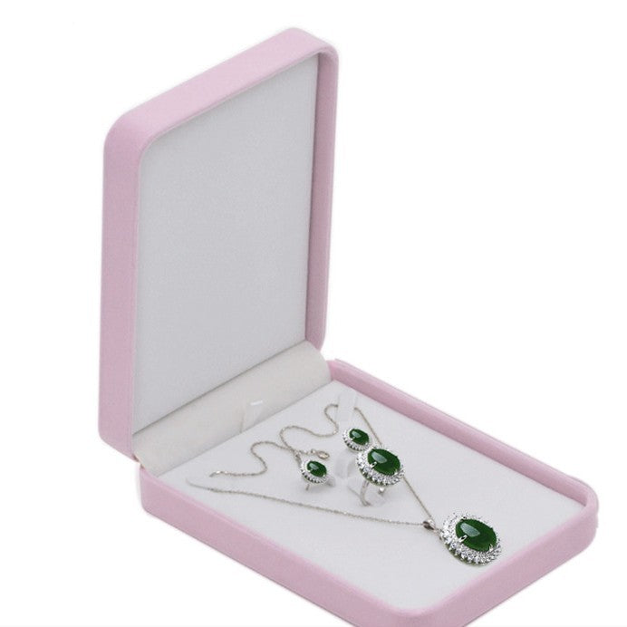 Flannel Jewelry Box Storage Box Earring Ring Pendant Bracelet Necklace Set Box