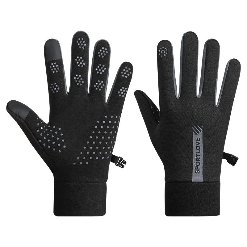 Winter Windproof And Cold Resistant Velvet Warm Touch Screen Anti Slip Gloves