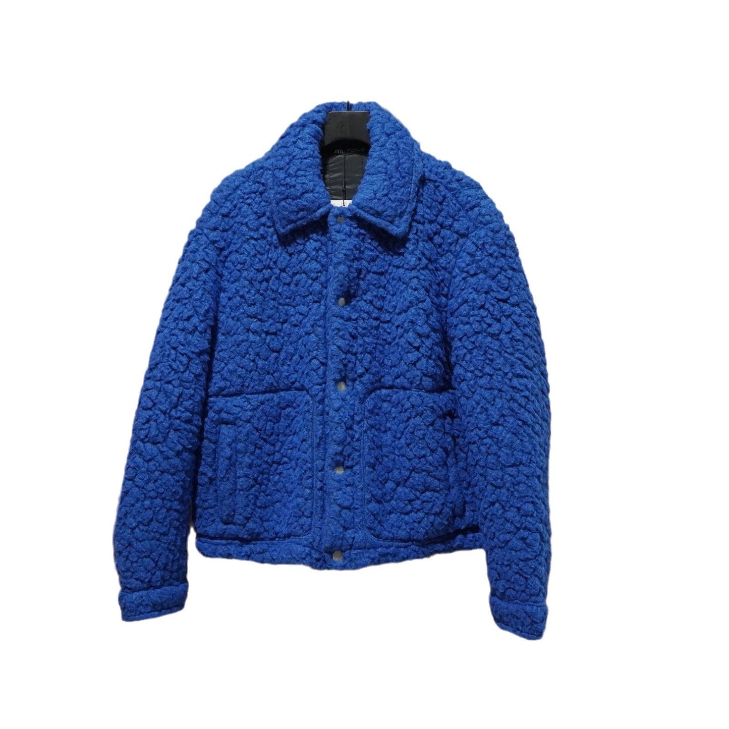 Men's Klein Blue Loose Version Imitation Lamb Wool Fleece Jacket