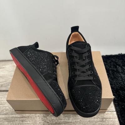 Men's Rhinestone Red Bottom Low-top Comfortable Breathable Fashion Sneakers