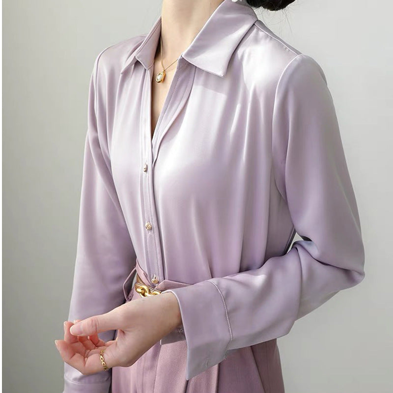 Long-sleeved Purple New Inner Wear French Top