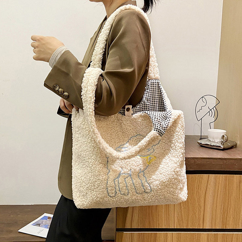 Lamb Bags Winter Shoulder Bag For Women Shopping Hnadbags