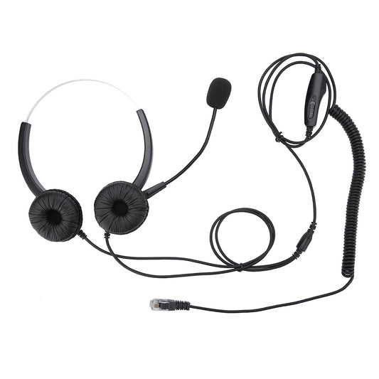 Crystal RJ9 Call Center Headset Noise Cancelling Call Center Headphones with Comfortable Wear