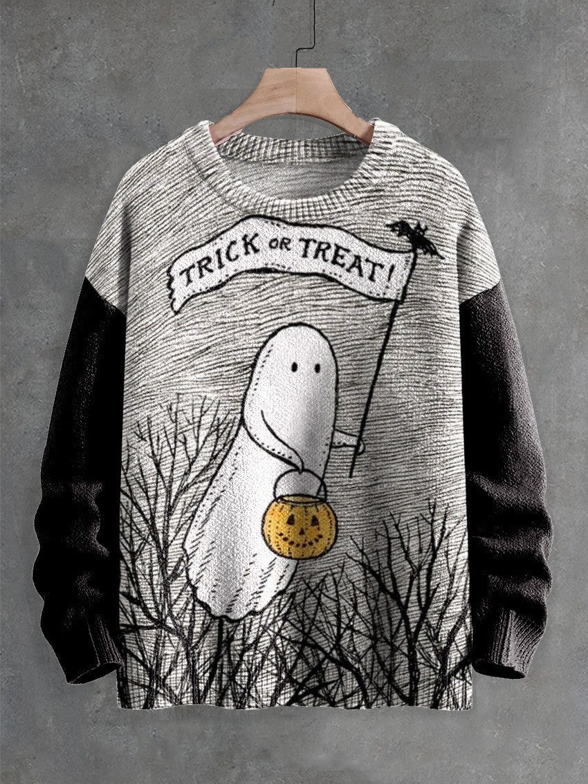 Halloween Ghost Pattern Horror Printed Sweater