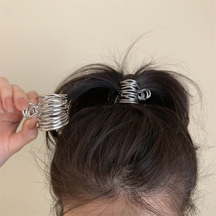 Fountain-style High Ponytail Small Jaw Clip Anti-collapse Fixed Gadget Hollow Metal