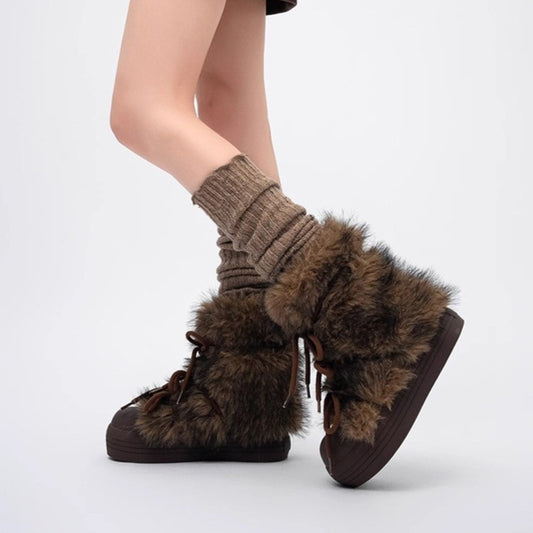 Thick Bottom Increased Fur Short Snow Boots